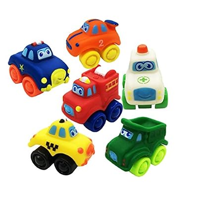 MagiDeal Mini-Voiture Jouet Pour Bébé En Caoutchouc et Platique Bébé Jeu D'enfant Pack De 6 Pcs
