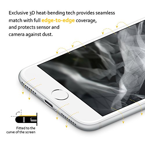 SENDIS Protector de Pantalla para iPhone 7 Cobertura Completa  Cristal Templado  color blanco