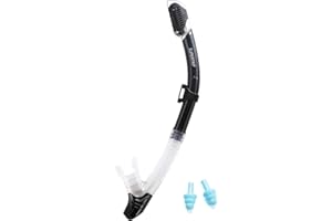 Supertrip Adults Dry Snorkel with Top Dry Valve and Comfortable Mouthpiece for Scuba Diving Freediving Snorkeling