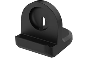 MoKo Charger Stand Compatible with Google Pixel Watch 3 41mm 45mm/Pixel Watch 2, Durable Silicone Charging Dock Station Holder with Non-Slip Base, Black