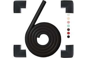 Fozobaiy Safety Edge & Corner Guards,Baby Proofing Foam Edge Protector For Kid,Table Corner Protectors For Child,Suitable For Desk,Furniture,Fireplace,Counter Sharp Corners (Black(4 Corner&2m Bumper))