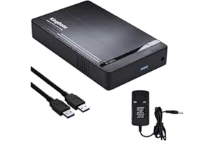 KingData Hard Drive Enclosure, USB 3.0 to SATA HDD Caddy for 3.5 inch SSD HDD Disk up to 16TB with DC Power Adapter, Tool-free Lay-Flat Hard Drive Docking Station for Windows Linux macOS, PS4, Xbox