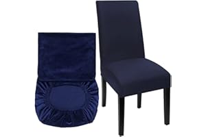 Trimming Shop Chair Covers for Dining Chairs 4 Navy Dining Room Chair Covers Slipcovers Stretch Removable Washable Dining Chair Protector Seat Slipcover for Hotel, Banquet, Kitchen, Restaurant, Home