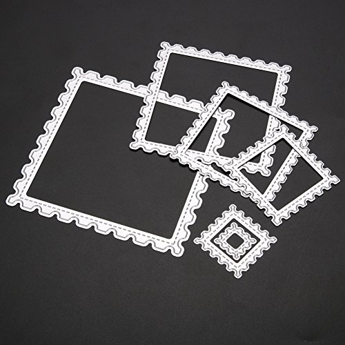 Amazingdeal365 6 PCS Rechteck Metall Form Schablonen Schneiden DIY Dekor Sammelalbum Karten Buchzeichen Lesezeichen als Geschenk für Freunde Geburtstag Kinder,Kindergarten Hobby Schule Handarbeit Unterricht usw. Ein tolles Geschenk! - 4