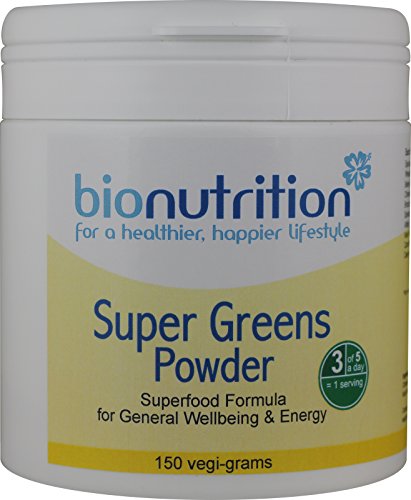 Bio NutritionSuper Greens Powder : Well-Being and Energy Greens Supplement : 150g Powder