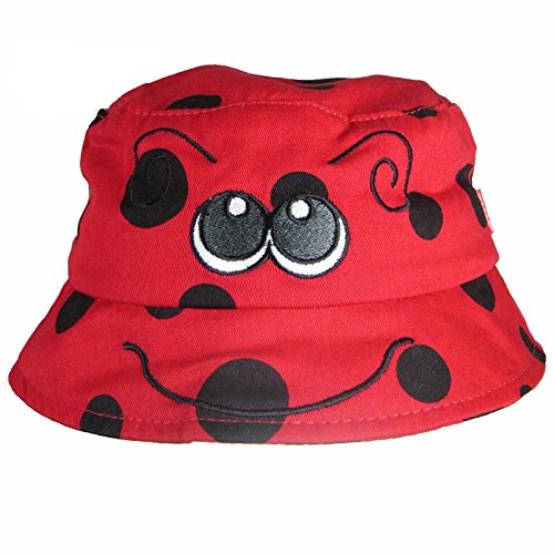 Hey Hey Twenty - Kids Cotton Sun Hat, Colour: Ladybird, Size: 50cm (Approx Age 18 Months - 3 Years)