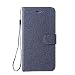 Produktbild Moto G4 Play Hülle Case,Motorola Moto G4 Play (5.0 Zoll) Leder Cover,Carols [Burlap - Muster-Mappen-Kasten] echten Premium Leinwand Flip Folio Denim Abdeckungs-Fall, Slim Case mit Ständer Funktion und Identifikation-Kreditkarte Slots für Motorola Moto G4 Play (5.0 Zoll) - Marineblau
