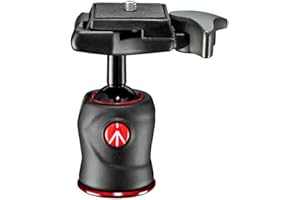 Manfrotto 490 Centre Ball Head, for Camera Tripods, Fluid Ball Head for Ergonomic and Functional Tripods, Camera Stabilizer, Photography Accessories, Simple and Intuitive