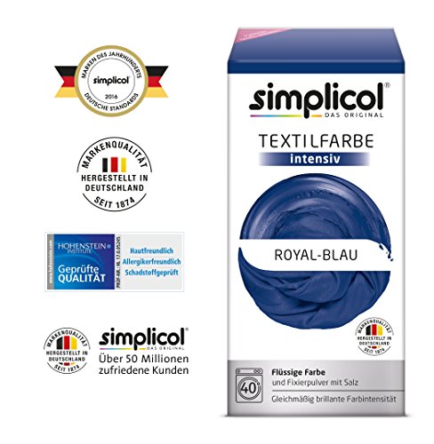 Simplicol Textilfarbe intensiv all in 1 -Flüssige Rezeptur „Royal Blue“ Neu! - 4