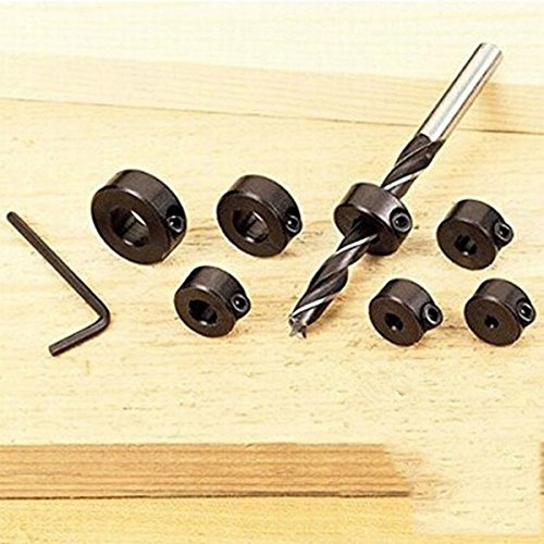 Latinaric 9cs Tiefenanschlagringe Set Bohrer Holzbearbeitung Tiefenbegrenzer Tiefenstop Set 3-16mm - 2