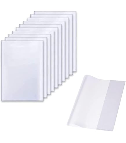 10 x Book Covers DIN A4 - Transparent Transparent - for Books, Notebooks, School Books & Book Cover & Book Protector & Book Cover - Workbook Cover for School & Office