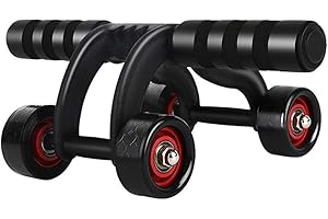 Hemore Ab Roller Wheel, 4-wheel Ab Muscle Wheel Roller, Core Workout Abdominal Roller Wheel, Trainer Sports Fitness Equipment for Men Women