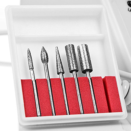 Profi Maniküre Pediküre Set NPM20 Nagelfräse inkl. 5 x Diamantschleifkörper, 30 x Schleifsteine, 100 x Schleifhülsen, 1 x Schleifhülsenträger - 5