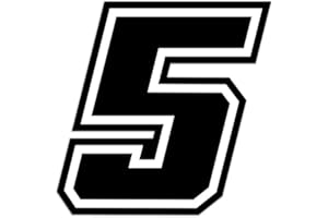 4R Quattroerre.it 13375 Racing Number 5 Moto GP, Black, 10 x 10 cm