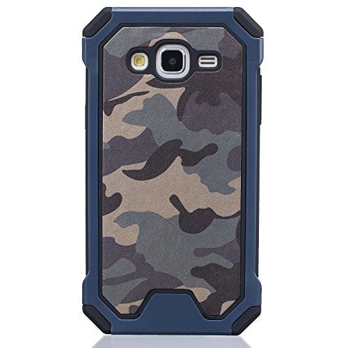 MOONCASE Galaxy J5 Funda Camuflaje Dual Layer H brida Case Choque
Absorci n Protecci n Carcasa Tapa para Samsung Galaxy J5 2015 Azul