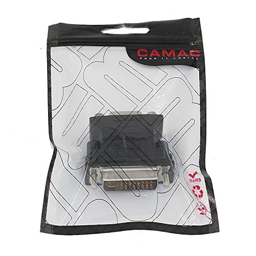 Camac DVI-I 24 + 5 Pins (männlich) Dual-Link-Quelle der PC / Laptop zu VGA 15-pins (weiblich) VGA Monitor Anzeige Gold überzogen Adapter – Schwarz - 5