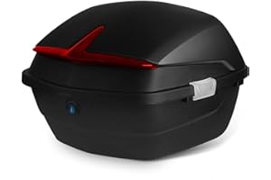 Chrees Motorcycle Scooter Tail Box Waterproof Shockproof Large Capacity Universal Motorcycle Tail Box (Black)