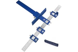 WMYCONGCONG Drill Punch Locator Adjustable Cabinet Hardware Jig Wood Drilling Dowelling Tool for Handles Knobs on Doors Drawer Pull, Inch and Metric Units