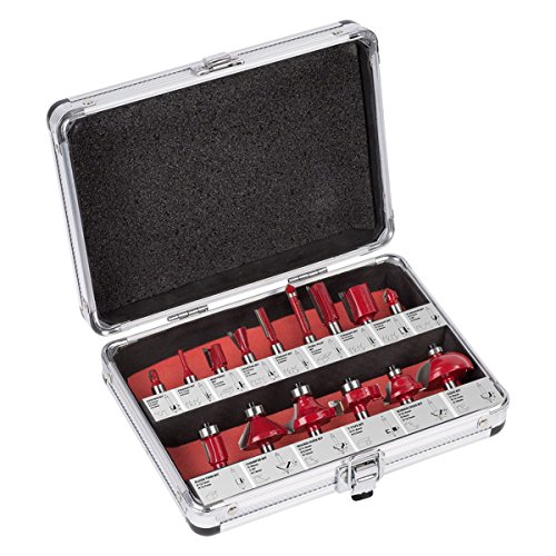 15 Fräsköpfe ø 8 mm Profi Fräser Fräsersatz für Oberfräse + Alukoffer - VARO