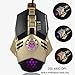 Produktbild Morzzor 3200 DPI Gaming Maus, optische USB Wired Gaming Maus PC Maus Computer Maus mit 6 programmierbaren Tasten 4 Farbe Zyklus Atmung Metall Basis Hohe Präzision für Pro Gamer / PC / Laptop / Desktop (Black & Gold)