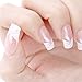 FACILLA® 24pcs Butterfly Pink White Manicure French Acrylic False Nail Art Tips