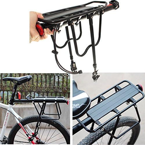 Bike Rear Rack , JELEGAN Bicycle Cargo Rack Aluminum Alloy Almost Universal Adjustable Carrier Holder Quick Release Luggage Protect Pannier