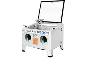 Sabbiatrice da banco professionale SOGI S-56-95 L - cabina di sabbiatura 580x480x300 mm - con accessori