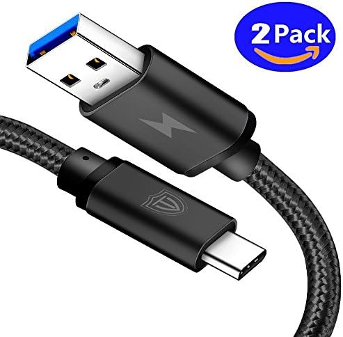 USB C Cable to USB 3.0 A (2 Pack 6.6ft) Homore Nylon Braided USB Type C Cable Data Transfer &amp; Fast Charging for the Samsung Note 8 / S8+ / S8 , MacBook 2016 , Nexus 5X , OnePlus 3 , HUAWEI P10 / P9 , and more USB C Supported Computer and Tablets - Black