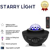 Dubistda LED yıldızlı g&ouml;ky&uuml;z&uuml; projekt&ouml;r&uuml; &ndash; Galaxy Starry projekt&ouml;r ışığı, bulutlar ve yıldızlar, Bluetooth hoparl&ouml;r fonksiyon