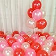 Flyloons Red Pink White Balloons Pack of 100 for birthday decoration items also suitable for Anniversary, Wedding, Celebration, Party
