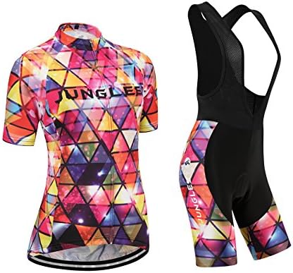 (3D pad)(Type:Set(Black Bib) size:M) perspiration Jersey breathable Cycling Women vest Short Jerseys Sleeve Fashion windbreaker performance