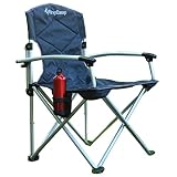 King Camp - Silla de Camping Deluxe con Estructura de Aluminio, diseño de Rayas, Color Gris, l, KC3808