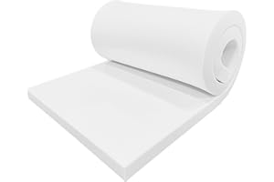 Becky Cameron High Density white Firm Upholstery Foam Sheet For Cushions, Sofa, Beds, Seats, Campervans, Indoor/Outdoor Padding, DIY (2'' (~5 cm) Thick, 60'' x 20'' (150cm x 50cm)) (M no 92347)