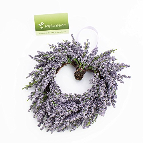 Deko Lavendelherz, violett, Ø 20 cm – Künstlicher Kranz / Türkranz – artplants - 4