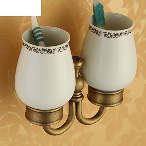 Antique brass toothbrush holder gargle cup shelf tooth brushing cup