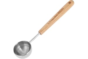 STYQUENZER Cuillère à mesurer à café vintage de 8 ml, cuillère à café moulu en acier inoxydable, cuillère à soupe à long manche en bois, cuillère à café, cuillère à café, cuillères à miel rétro pour café et thé