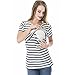 Produktbild Yesmile Damen Schwanger Bluse, Mutterschaft Gestreifte Kurzarm Umstandsmode T-Shirt Stillshirt Schwanger Frauen Stillzeit Umstandsshirt Stilltop Nursing Pyjama Bluse