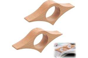 WeddHuis Lot de 2 Supports de Pages en Bois, Marque-Pages pour Pouce, Accessoire de Lecture pour Amoureux des Livres, Bibliophiles et Enseignants (25 mm)