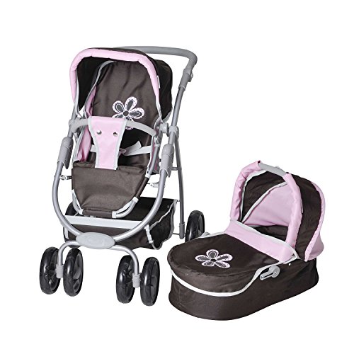 Knorrtoys 90771 Cochecito de muñeca Accesorio para muñecas - Accesorios para muñecas (Cochecito de muñeca, Marrón,, Rosa, 1 Asiento(s), 430 mm, 810 mm, 550 mm)