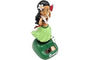 BommFu Figurine Solaire Dansante, Danseuse Hawaienne Voiture Qui Bouge, Bobble Heads pour Bord, Figurine Hawaïenne Voiture Décoration De Voiture Solaire
