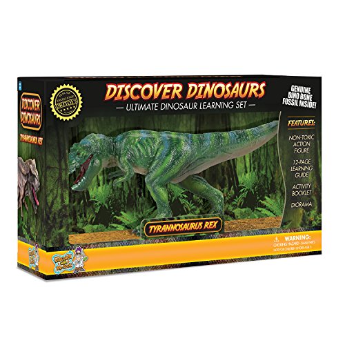 Discover with Dr. Cool ¡Figura de acción del T-Rex Incluye fósiles de Huesos de Dinosaurio Real!