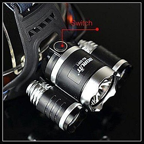 Glighone wiederaufladbare LED Helm Licht Kopf Taschenlampe mit 4 Modi, 3 * XM-L T6 LED Focus Wasserdichte Scheinwerfer Taschenlampe für Wandern Camping Jagd Klettern Radfahren Angeln im Freien Licht - 5