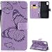 Produktbild FNBK iPhone XR Hülle Lila Schmetterlings Handyhülle Ultradünn Etui PU Leather Holder Flip Wallet Tasche Leder Schutzhülle Magnetverschlüsse Kartenfächer Stand Lederhülle Case