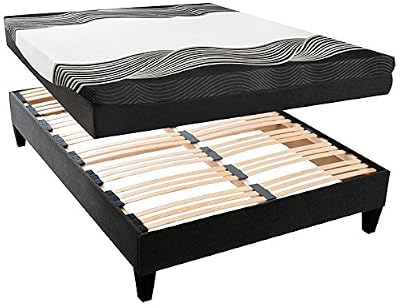 Neorev Hébé Ensemble de Matelas et Sommier Gris/Blanc 200 x 160 x 51 cm