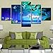 Produktbild Gwgdjk Leinwand Malerei Hd Druckt Dekoration 5 Stücke Nacht Hintergrund Wandkunst Tier Modularen Bilder Kunstwerk Poster-20X35/45/55Cm,Without Frame