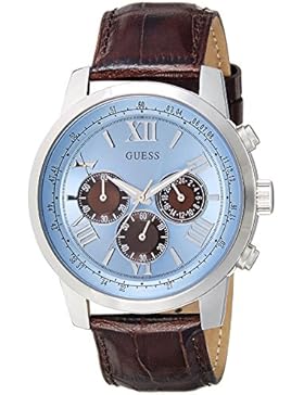 Guess Herren-Armbanduhr Analog Quarz Leder W0380G6