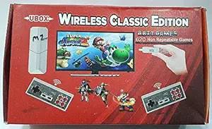 UBOX Wireless Handheld TV Video Game Console Build in 600 Classic Games Support AV Output Best Gift for Kids (Off-White)