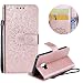 Produktbild Gurt Brieftasche für Galaxy J2 Core,Rose Gold Handyhülle für Galaxy J2 Core,Moiky Ziemlich Schöne Mandala Sonnenblume Geprägt Klappbar Kartenfächer Stoßdämpfende Ledertasche mit Stand