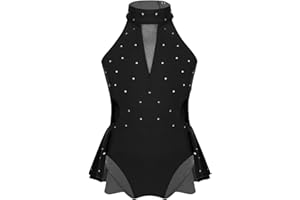 IEFIEL Maillot de Danza Ballet Clásica para Niña sin Manga Vestido de Patinaje Artístico Leotardo Gimnasia Rítmica Disfraz de Bailarina 5-16 Años