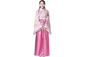 Xingsiyue Chinese Ancient Traditional Hanfu Costume Stage Performance Tang Suit Dance Dress for Women, Dark Pink, Tag L = UK 12